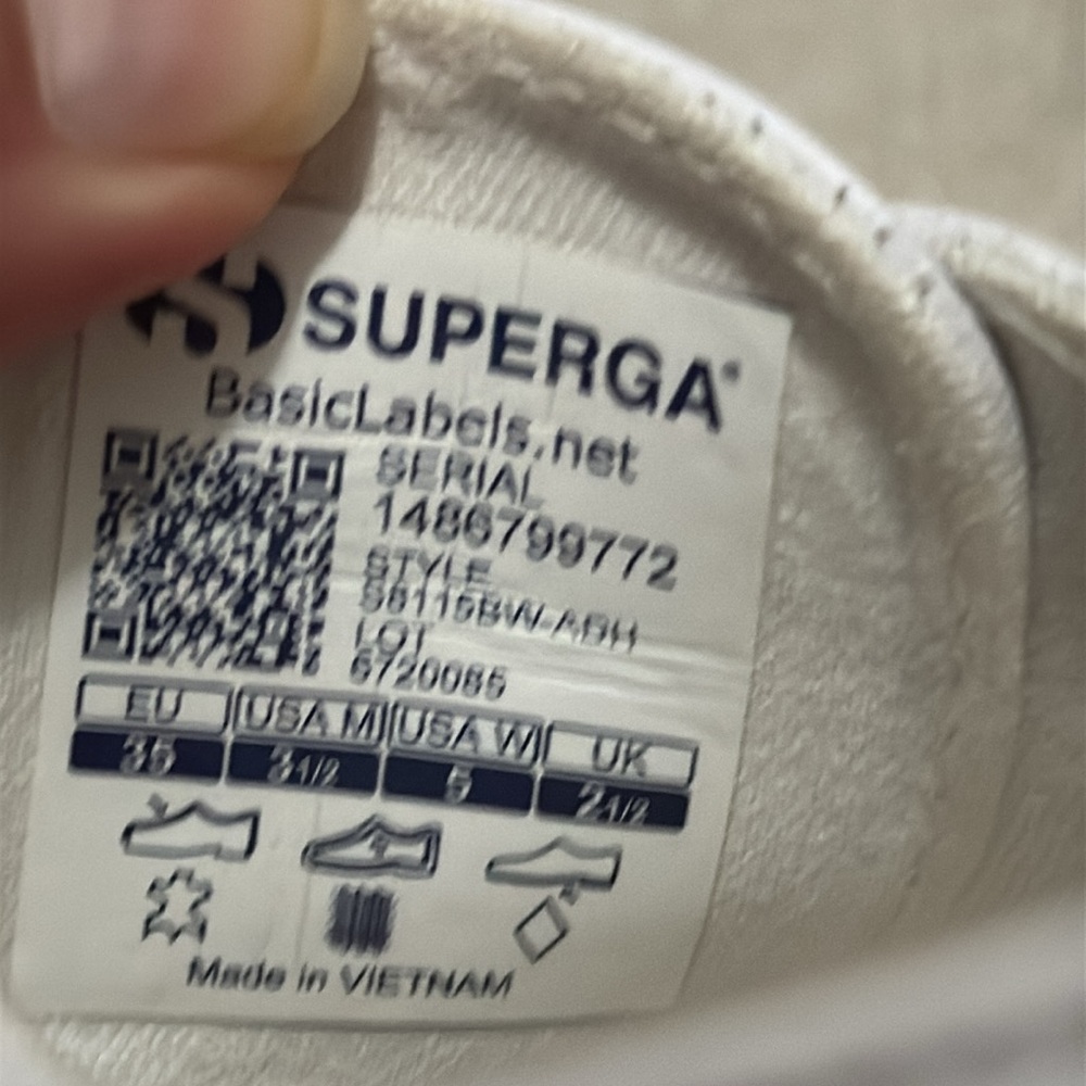 Superga All Leather 2750 Cantu Sneakers-Sz Euro Sz 35-Ice White-EUC - Picture 16 of 16